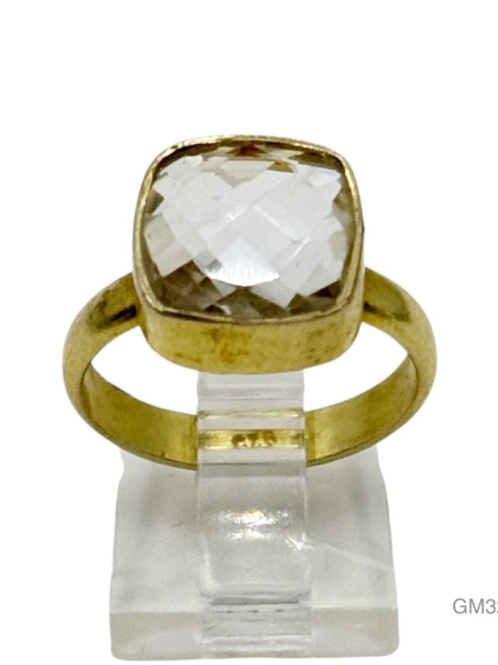Gold Vermeil sterling silver Quartz ring - GM326